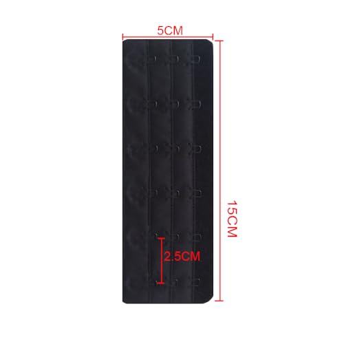 Women Elastic Bra Extenders 1-6 Hook, Bras Back Extension Strap - color: 6 Hook 2.5cm Spacing,black/White 4pcs