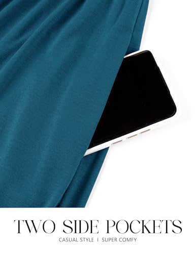 CzzzyL Women Nursing Dresses Crew Neck Fall Maternity Tiered with Pockets - color: Blue, size: Medium