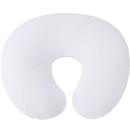 Onacosht Muslin Nursing Pillow Cover, 100% Cotton, Soft & Breathable, White - color: White
