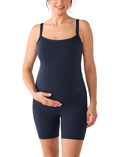 MOMANDA Maternity Bodysuit Shorts 5.5" - color: Twilight Blue, size: X-Small