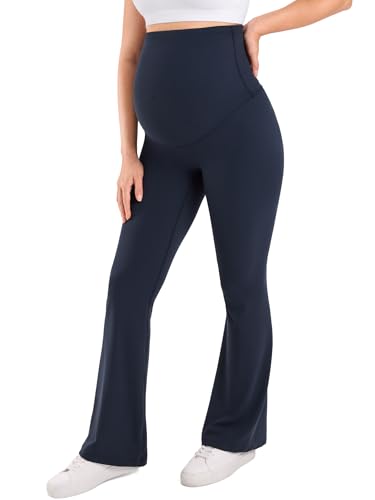 MOMANDA Flared Maternity Leggings 31.5" - color: Twilight Blue, size: Large
