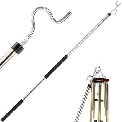 Clothes Hook Pole Heavy Duty,32 to 80In Retail Clothing Hook Pole - color: Black