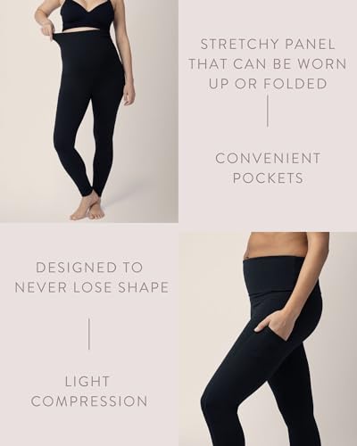 Kindred Bravely Louisa Maternity Leggings with Pockets Pregnancy Postpartum - color: Black With Pockets, size: Small