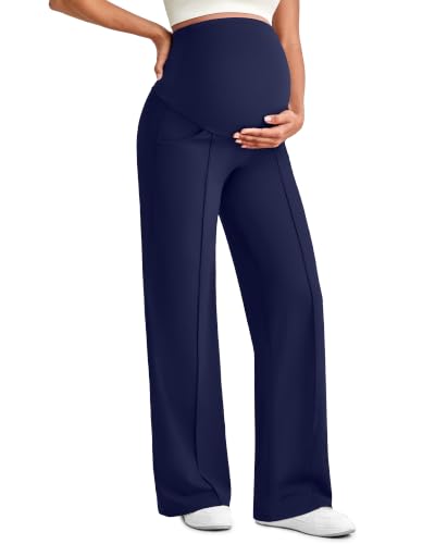 G4Free EverGoing Maternity Dress Pants Pregnancy Slacks - color: Royal Blue, size: Medium