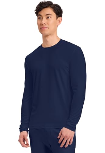 Cherokee Basics Long Sleeve Underscrub for Men Crew Neck Compression Shirt - color: Navy, size: Medium