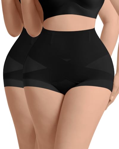 Shapewear Underwear High Waisted Tummy Control Panties for Women - color: Black-2pack, size: Small