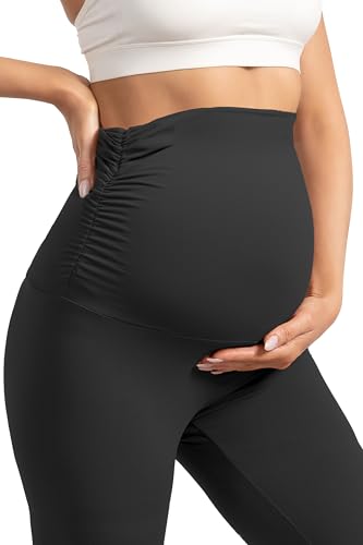 YUDSUD Maternity Leggings with Pockets Over The Belly - color: Dark Grey, size: X-Large