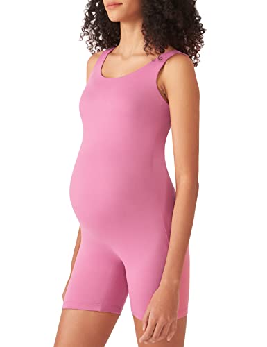 POSHDIVAH Maternity Romper Shorts Double Lined Jumpsuit - color: Pink, size: XX-Large