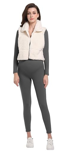 V VOCNI Maternity Jumpsuit Long Sleeve Women's Square Neck Bodysuit - color: Grey, size: X-Large