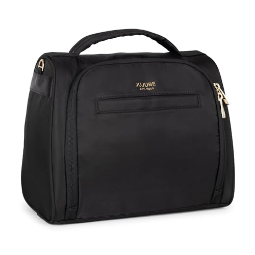 JuJuBe Insulated Bottle Bag, 3-Bottle Breastmilk Cooler with Shoulder Strap - color: Black