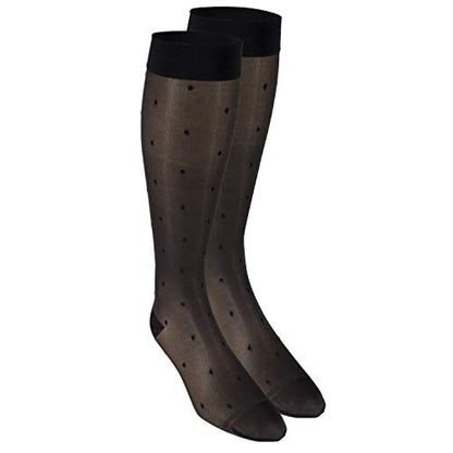 Truform Sheer Compression Stockings, 15-20 mmHg, Women's Knee High Length, Dot Pattern, Charcoal, Medium - color: Charcoal, size: Medium (1 Pair), style: Dot Pattern