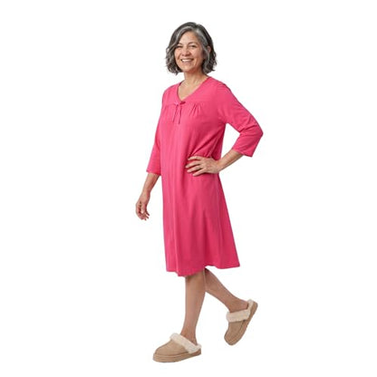 Silverts Women's Adaptive Open Back Nightgown, Assisted Dressing Sleepwear - color: Pink, size: X-Large