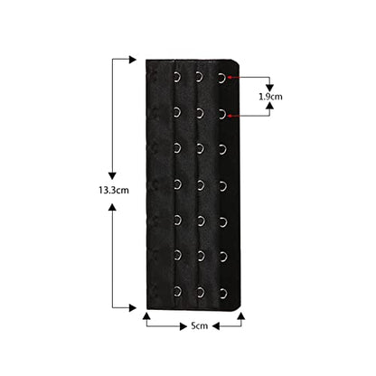 7 Hooks Bra Extender Back Corset Extender Ladies Bra Strap Extension 4pcs - color: Black