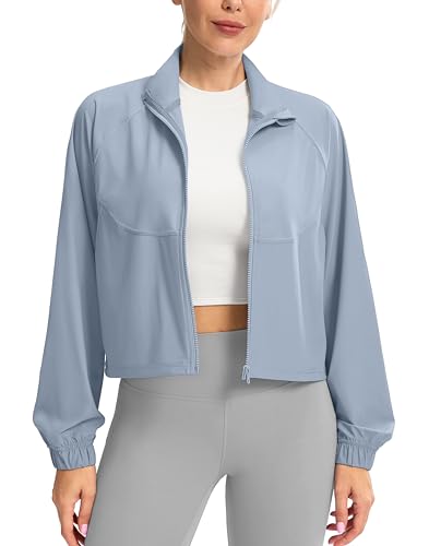 Soothfeel Women's Athletic Lightweight Jacket UPF 50+ Sun Protection Shirts - color: Light Grey, size: Small