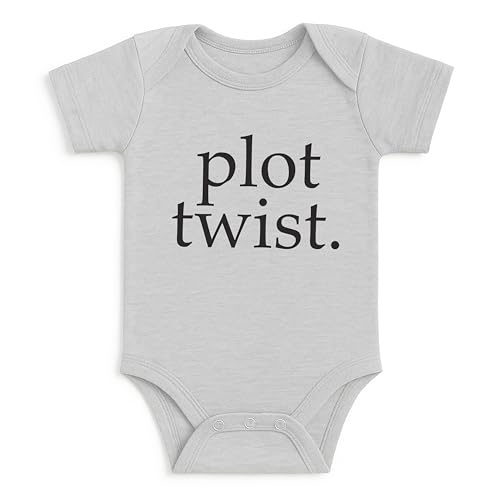 Bump and Beyond Designs Surprise Pregnancy Announcement Grandparents Plot Twist - color: Heather Grey, size: 0-3 Months