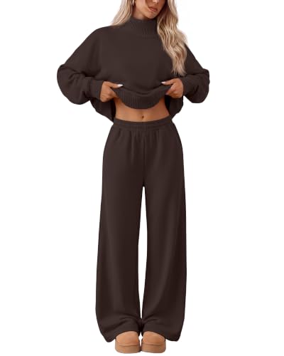 Neer Women's 2 Piece Set Sweatsuits Lounge Outfits Set - color: Brown, size: X-Large