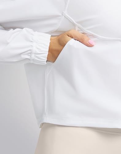 Soothfeel Women's Athletic Lightweight Jacket UPF 50+ Sun Protection Shirts - color: White, size: X-Small