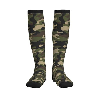 Crazy Fun Compression Socks, Unisex Knee High Support Socks - color: Camouflage