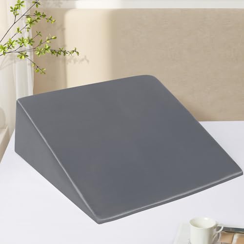 RUDONG M Satin Wedge Pillow Cover, Wedge Pillowcase, Dark Grey, 25"x25"x8" - color: Dark Grey