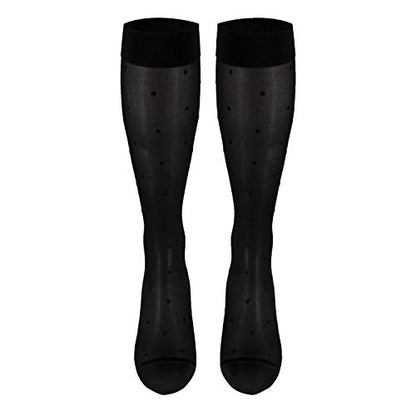 Truform Sheer Compression Stockings, 15-20 mmHg, Women's Knee High Length, Dot Pattern, Black, Small - color: Black, size: Small (1 Pair), style: Dot Pattern