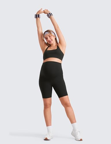 CRZ YOGA Maternity Biker Shorts Pockets 8" - color: Black, size: Small