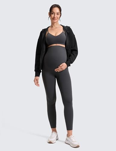 CRZ YOGA Maternity No Front Seam Legging 25" - color: Mysterious Grey, size: X-Small