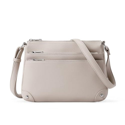 WESTBRONCO Crossbody Bags for Women, Medium Purses with Multi Zipper Pocket - color: Grey