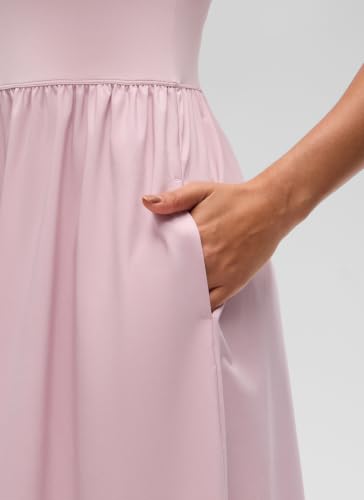 CRZ YOGA Square Neck Maxi Casual Dress - color: Pink Haze, size: Small