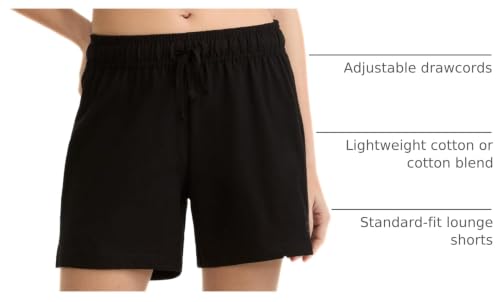 Champion Women's 4" Lounge Shorts, Standard Fit, Lightweight, Available in Regular and Plus - color: Black, size: X-Small