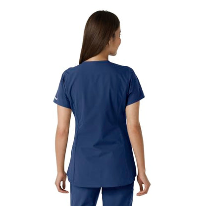 Carhartt Scrubs C12413 Women's Force® Essentials Modern Fit Notch Neck - color: Navy, size: Medium