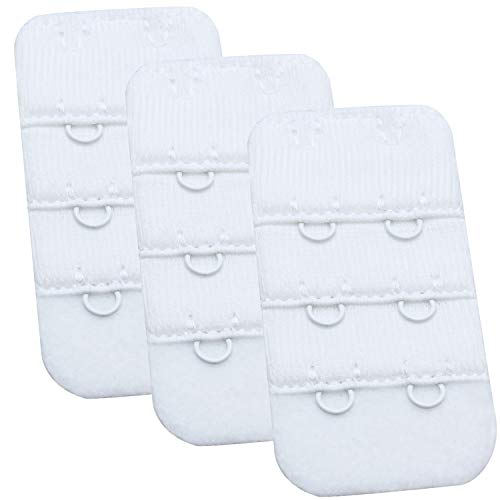 Wingslove Womens Bra Extender Bra Band Breathing room 3pcs-Pack Multi-size - color: White, 2 Hook 3/4 Inch