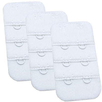 Wingslove Womens Bra Extender Bra Band Breathing room 3pcs-Pack Multi-size - color: White, 2 Hook 3/4 Inch
