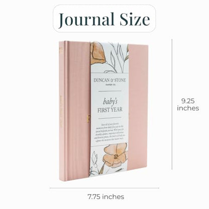 Duncan & Stone Baby Book First Year Memory Keepsake, Linen, Dusty Rose - color: Dusty Rose