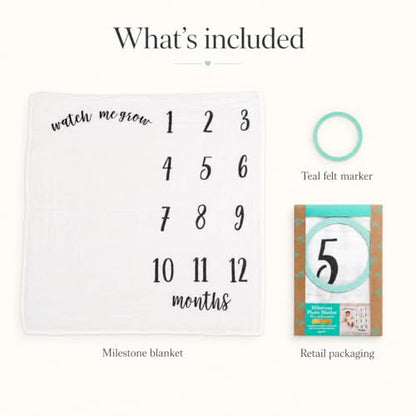 Kate & Milo Monthly Baby Milestone Blanket - color: Milestone Blanket