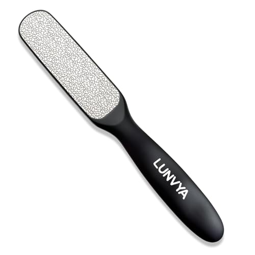 Double-Sided Nickel Foot File, Callus Remover Pedicure Exfoliator (Black) - color: Black