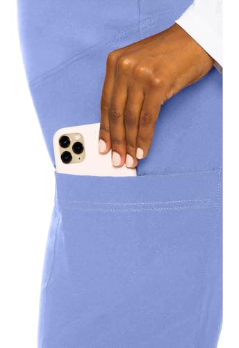 Med Couture Touch Maternity Jogger Scrub Pants for Women with 4 Pockets - color: Ciel, size: Small