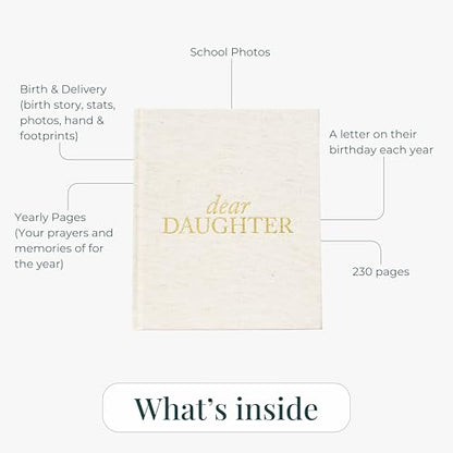 Duncan & Stone Dear Daughter Journal, Mom Memory Book, Pink, 230pg