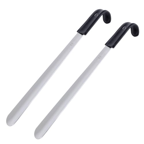 FootFitter 1.8mm Extra Thick Stainless Steel Long Shoe Horn Heavy‑Duty - style: 16" (2 Pack)