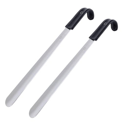 FootFitter 1.8mm Extra Thick Stainless Steel Long Shoe Horn Heavy‑Duty - style: 16" (2 Pack)