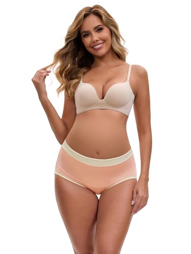 Allegra K Women's Maternity Full Coverage Briefs Plus Size High Waisted Elasticity Invisible Panties - color: Pink, size: Small