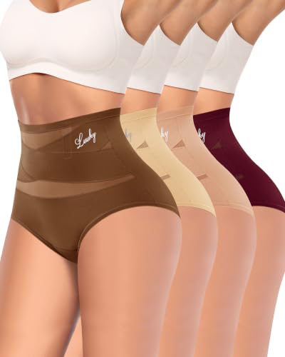 Womens Tummy Control Underwear High Waisted Shapewear 4/5 Pack - color: Multicolor-b, size: Medium