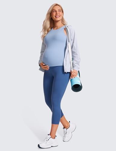 CRZ YOGA Maternity Capris Leggings 21" - color: Pitch Blue, size: Medium
