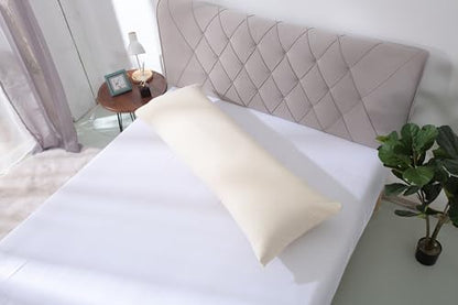 EVOLIVE Body Pillow Cover 21"x54", Microfiber, Hidden Zipper, (Ivory) - color: Ivory