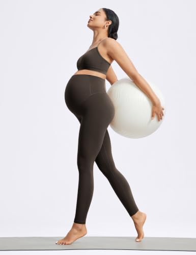 POSHDIVAH Creamluxe Maternity Leggings 25"/28" - color: Deep Brown, size: X-Small