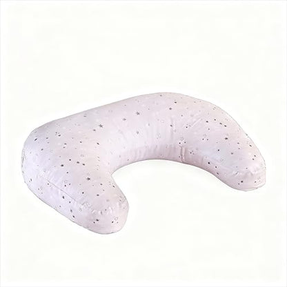 U-Shape Breastfeeding Nursing Pillow Set, 1 Insert and 2 Removable Covers - color: White & Grey Star River