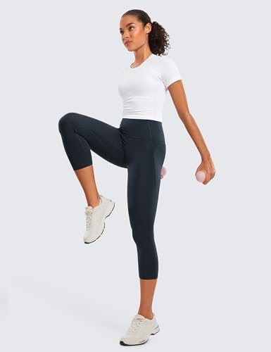 CRZ YOGA Butterluxe Capris Pockets 21" - color: True Navy, size: Small
