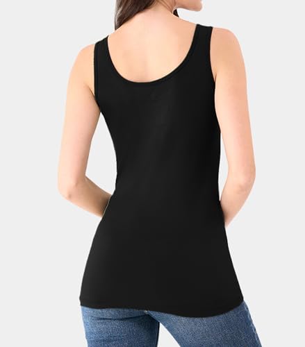 DAVID ARCHY Women's Bamboo Rayon Long Tank Tops, Layering Camisoles 3 Pack - color: Black, size: X-Large