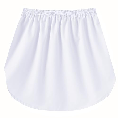 Girstunm Adjustable Shirts Extender Underskirt - color: White, size: Medium