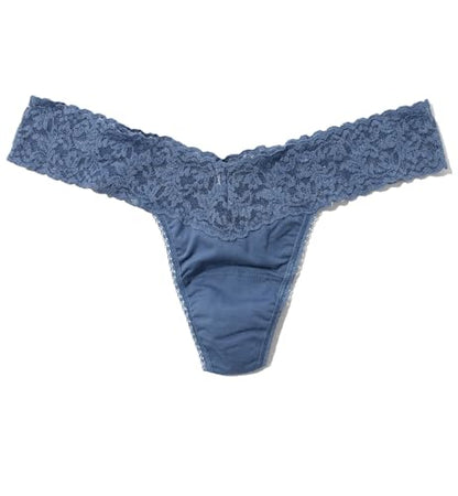 hanky panky, Supima Cotton Low Rise Thong - color: Washed Indigo Blue