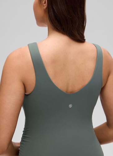 CRZ YOGA Maternity V Neck Mini Dress - color: Grey Sage, size: Large